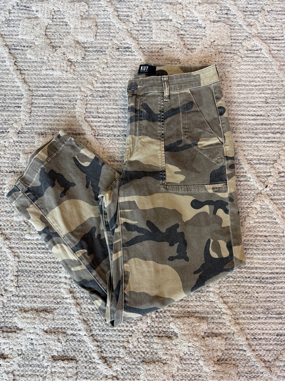 Kut from the Kloth Olive Camo Cargo Pants